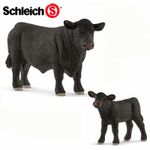 SCHLEICH Farm Cattle - BLACK ANGUS BULL & CALF FAMILY - 2 Figures - 13879 13880