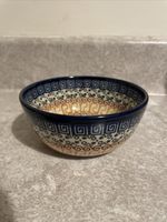 Small bowl- Handmade Polish pottery Boleslawiec grecian sea ref 44