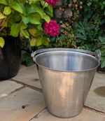 Vintage stainless steel bucket. Strong with handle 30.5cm high