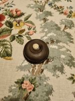 Original reclaimed vintage bakelite doorbell, brown and cream, 2" diameter