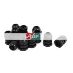 12 Pcs PG16 Waterproof Wire Cable Glands Clamp Black Plastic OD 21 mm⊕IK