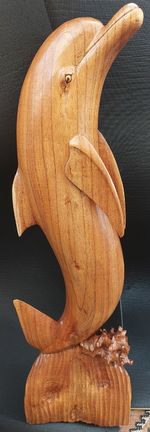  Dolphin Statue Large Wooden 
