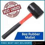 RUBBER MALLET HAMMER 8OZ STEEL SHAFT CAMPING RUBBER GRIP TOOLS DIY SOLID CAMP