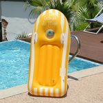 Inflatable Folding Surf Board Safety Handle Portable Float Water Sport Stripe