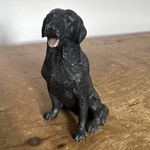 Black Labrador Retriever Dog Sitting Ornament Figurine Decorative Statue