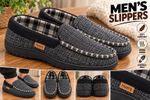 Men’s Slippers Black Grey Speckled Rivers Warm Lined Slip On Shoes UK Sizes NEW