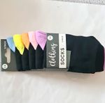 Clothing & Women’s Crew Socks 5 Pairs Black Pastel Toe/Heel Mid Calf