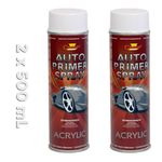 2 x White Primer Car Van Bike Spray Paint Aerosol Anti Corrosive Undercoat 500ml