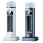 Portable Bladeless Tower Fan Mini Air Cooler For Office Home Desktop Black
