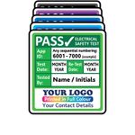 Super Stick Personalised PAT Test Labels - Sticks to almost anything! Design 1
