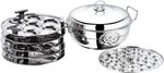 Vinod Stainless Steel Universal Kadai, Idli, Dhokla Patra 1 Mini Idli Plates NEW