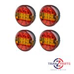 4x 12V/24V LED REAR ROUND HAMBURGER TAIL LAMP LIGHTS LORRY TRUCK CAR VAN TRAILER