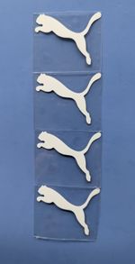 4 x Iron On Puma White Vinyl Transfers 4cm X 5cm Adidas Replacement Logos