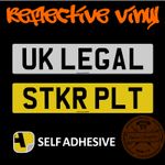 Stick On Number Plate -Numberplate registraion sticker reflective Road Mot legal