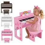 ♬Mustar Wood Kids Piano Keyboard 37 Keys Musical Educational Toy Stool DIY