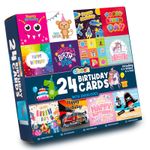 Kids Birthday Cards Multipack - 24 Birthday Cards In One Box