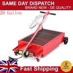20 UK Gallon Oil Change Pan Low Profile Oil Drain Pan 75L W/ Pump and Hose Red