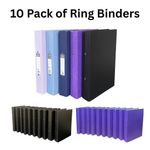 10 Pack A4 Ring Binder Files Folders, 2 Ring School, Office File Ring Folders