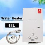 18L Gas Water Heater Propane Gas LPG Tankless Instant Boiler With Shower Kit