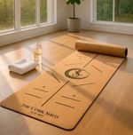 NATURAL CORK ECO YOGA MAT WITH POSE POSITION MARKINGS. NON SLIP. PREMIUM QUALITY