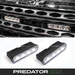 UNIVERSAL DIY SPOT FLOOD GRILLE LIGHT 2 X 8" GRILL WHITE EMARKED LIGHT BAR KIT