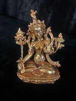 WHITE TARA  STATUE 10 CM COPPER/ GOLD