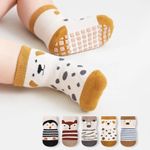 5 Pairs Kids Non Slip Grip Socks Cute Cartoon Toddler Floor Socks Gift Set UK