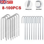 Heavy Duty Steel Tent Pegs J Hooks U Hooks Ground Stakes Gazebo Galvanised Rebar