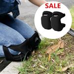 Set Of 2 Soft Foam Gardening Knee Pads Caps Protector With Double Strap - Black