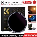 K&F CONCEPT ND100000 Fixed ND Lens Filter 49/52/55/58/62/67/72/77/82/95mm NANO-X