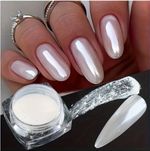 White Pearl Chrome Nail Powder Glitter Art Powder Dust Glimmer Hot Nails Premium