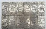 12Pc Chinese Old Ancient Twelve Zodiac Tibetan Silver Bullion Thanka Amulet Set