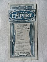 Four Page Glasgow Empire Theatre Programme In 1920.
