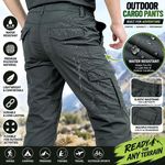 Mens Waterproof Hiking Tactical Trousers Outdoor Fishing Walking Combat Pants UK