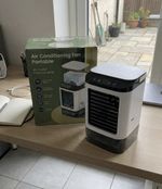 Air Conditioner Portable Fan Dual Spray 3-Speed Air AC Unit USB 24cmx16.5cm
