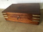 Superb Georgian military campaign writing slope, with key and working lock