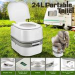 24L Portable Toilet Flushing Chemical Toilet Potty Camping Caravan Easy to Clear