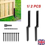 1/2PCS Heavy Duty Steel Fence Post Repair Stake Anchor Ground Spike 43*12*45cm