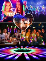 30x Foam Glow Sticks Premium Stick Tube Glow Large LED Light up 18" Multi Colour