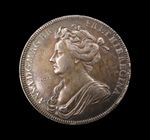 1702 CORONATION OF QUEEN ANNE 35mm SILVER MEDAL - BY CROKER