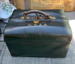 19th C PITTWAY BROTHERS Green Moroccan Leather Fitted Travelling Vanity Case/Key