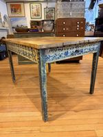 Antique Rustic Hand Painted 6 Seater Dining Table / BEAUTIFUL PATINA / 2Drawers