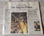SHAQUILLE O'NEAL AUTOGHRAPHED LOS ANGELES TIMES NEWS PAPER , JUNE 5 2000