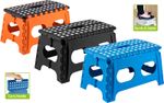 Wide Step Stool Folding Plastic Multi Purpose Anti Slip Grip Easy Storage Strong