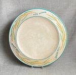 Antique 1890 Stoneware Wheat Sheaves Breadboard Platter Waste Not Want Not Wheat