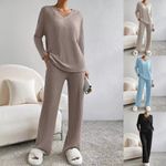 2Pcs Women Lounge Wear Tracksuit Knitted Casual Loose set Comfortable