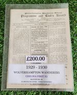 Wolves Vs Chelsea 1929/30 Football Programme 1st Team Ex Bound No Cover VGC 