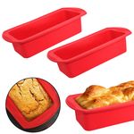 2Pcs 2lb Silicone Loaf Tin Non Stick Bread Baking Cake Mould Pan Bakeware Mold