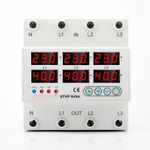 STVP-935A 3 Phase Din Rail Adjustable Over Under Voltage Current Limit Relay