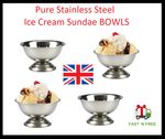 Stainless Steel Ice Cream Sundae Coup Dessert Cups Bowls Icecream Serving